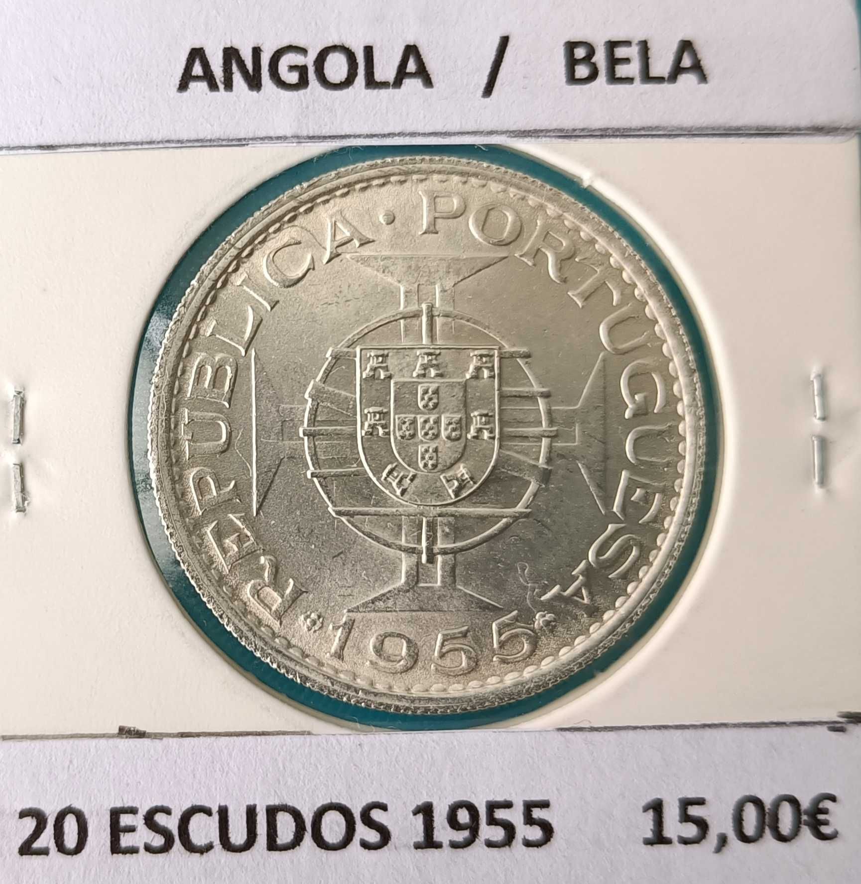 2 Moedas Portuguesas 20 Escudos Ex Colónia Ultramarina Angola (Prata)