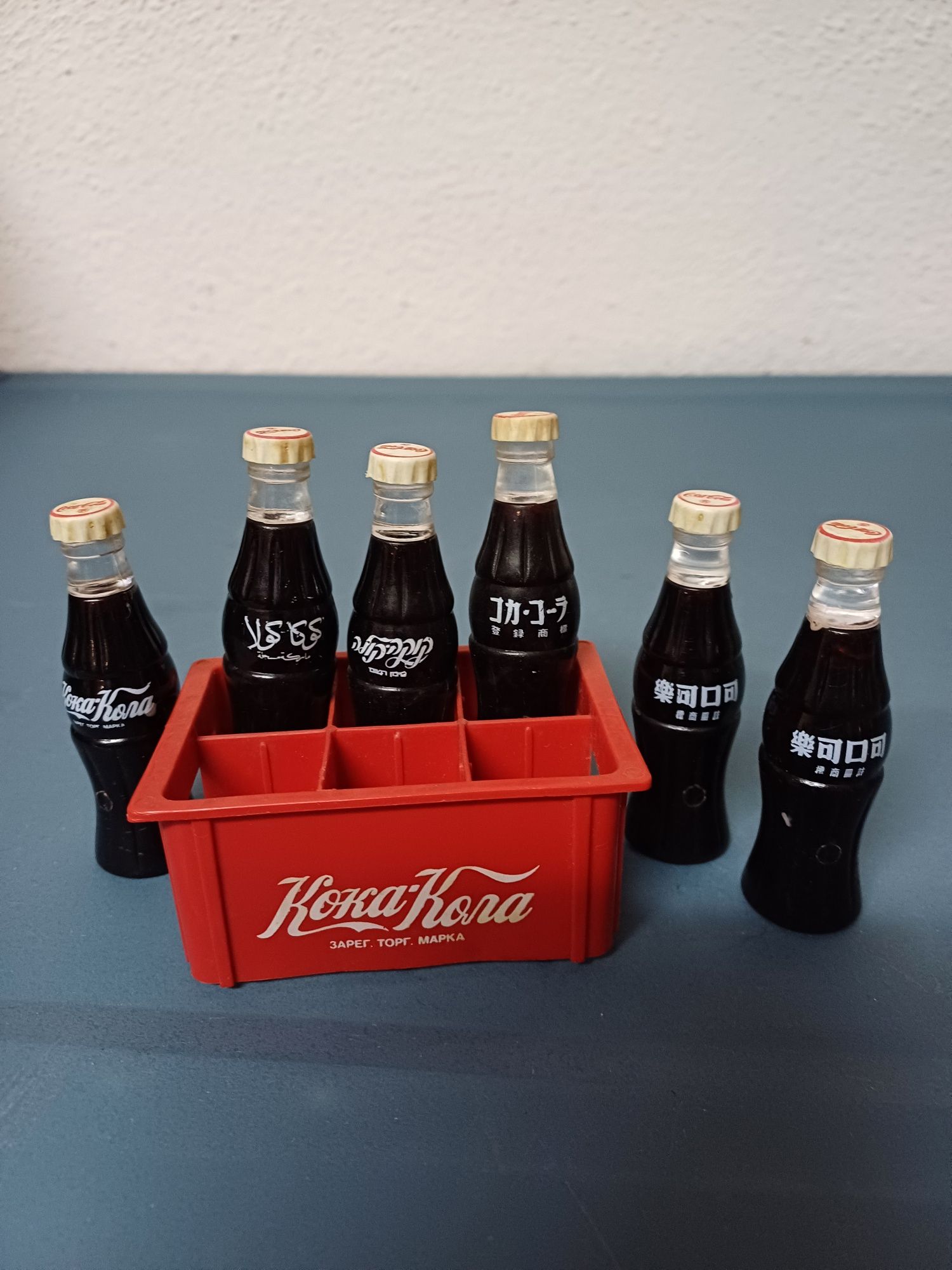 Miniatura de grade de Coca-Cola com 6 garrafas miniatura
