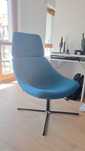 Fotel design niebieski Noti