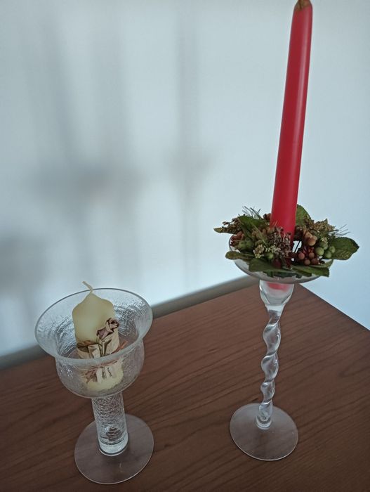 Porta velas em vidro