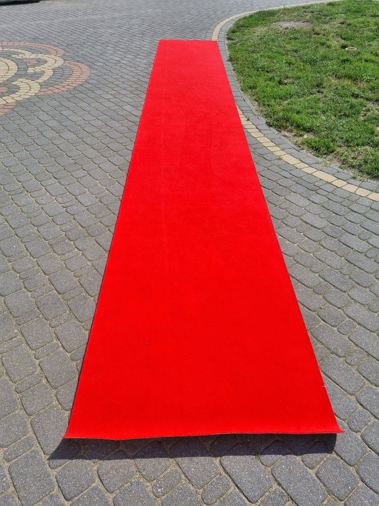 Wykładzina, czerwony dywan 7x1m