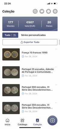 Coleção de moedas antigas avaliada em 500€