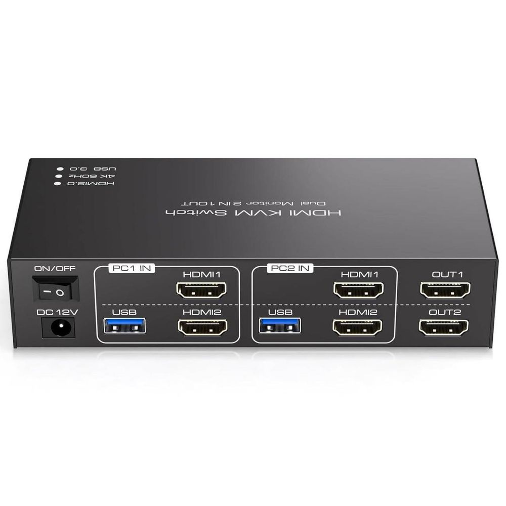 Комутатор KVM-перемикач HDMI KVM Switch Dual Monitor