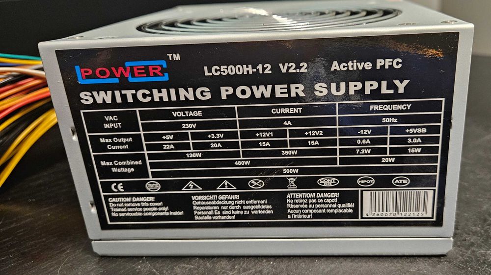 Zasilacz ATX LC Power 500W LC-500H-12 Active PFC