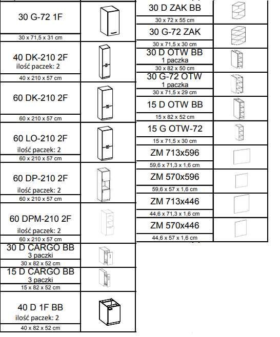 Modułowe meble kuchenne Modena 315cm stwórz własną kuchnię! Dostawa!