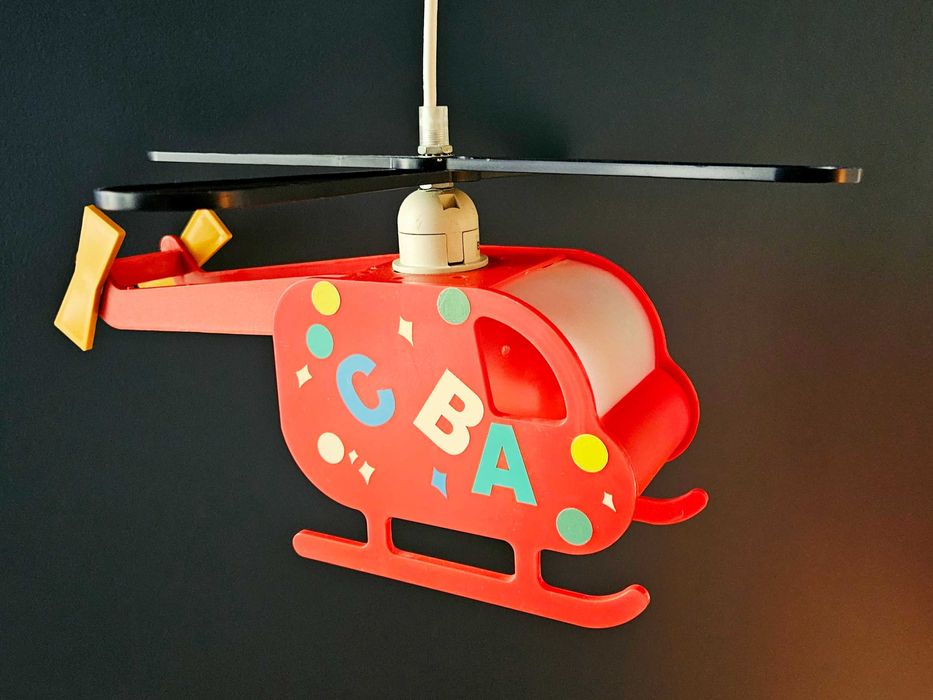 Żyrandol lampa sufit helikopter samolot pokój dziecięcy