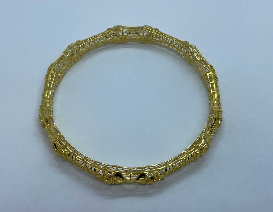 Śliczna złota bransoletka / KOŁO / 8,51g p585 21cm /STERNA złoto