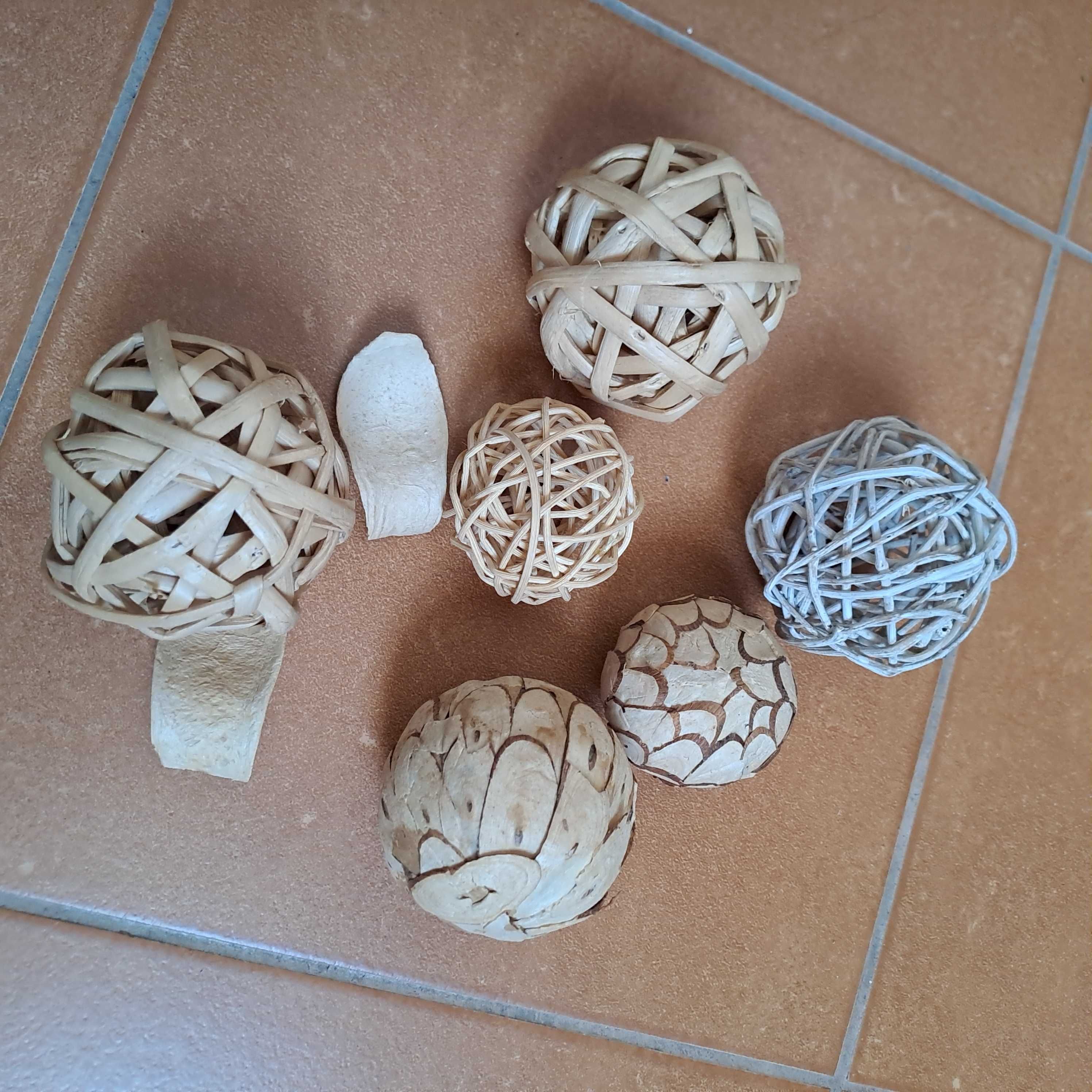 Dekoracyjne kule rattanowe ozdobne / 6 sztuk