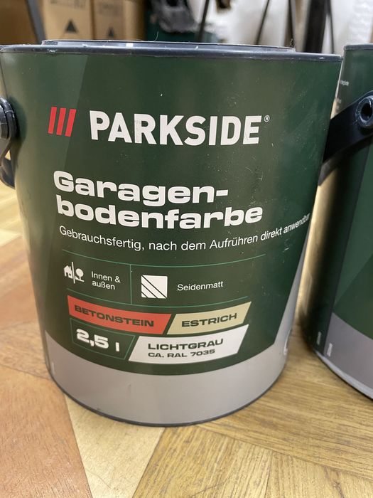 Краска для пола гаража СЕРАЯ для внутр./внешн. работ 2,5л PARKSIDE