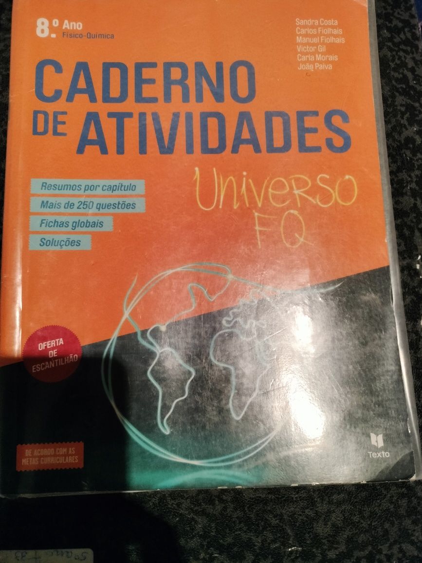 Caderno de atividades físico-química 8⁰ ano