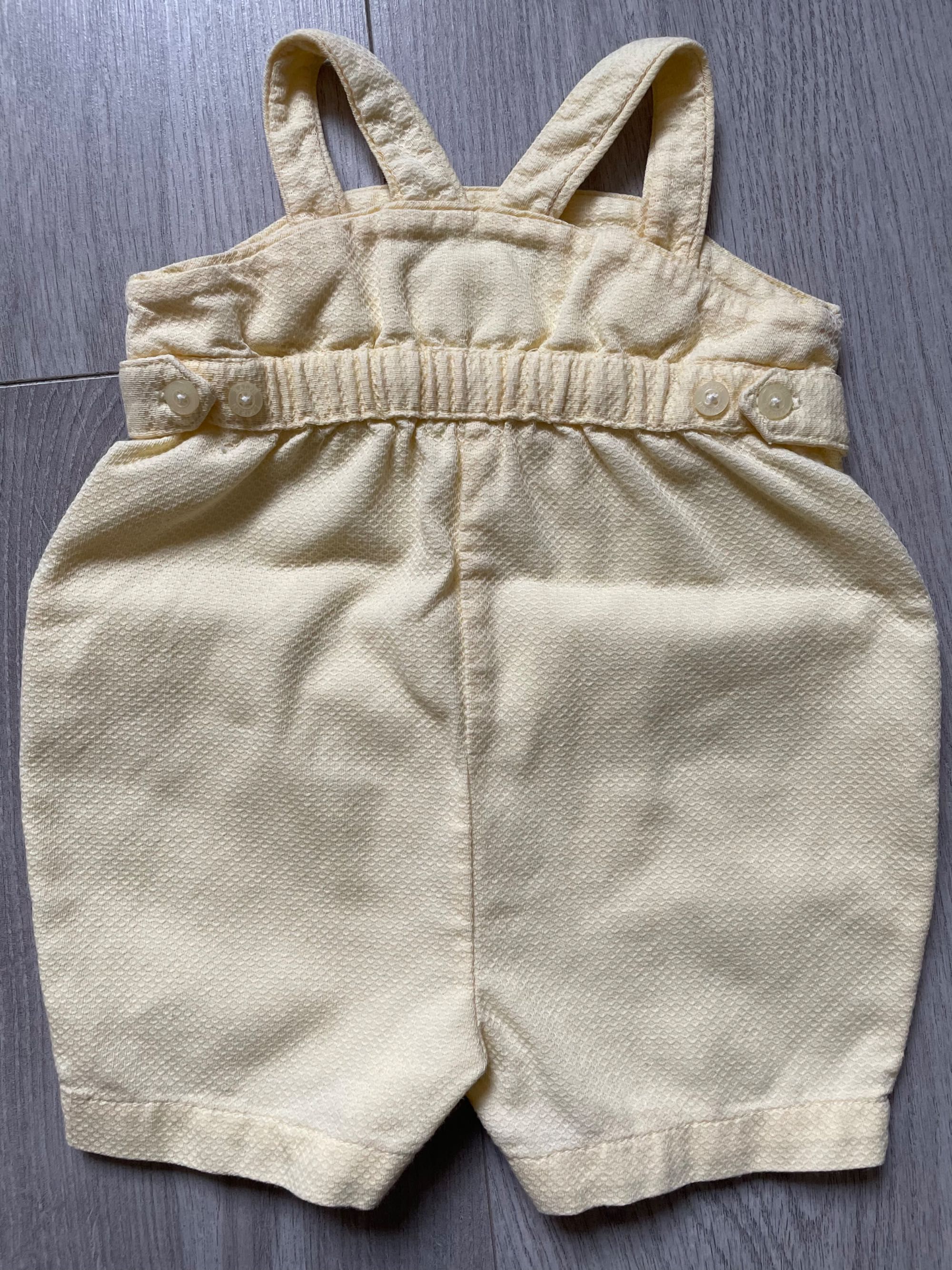 Spodenki 62 ogrodniczki Ralph Lauren żółte 3- 6 msc kombinezon