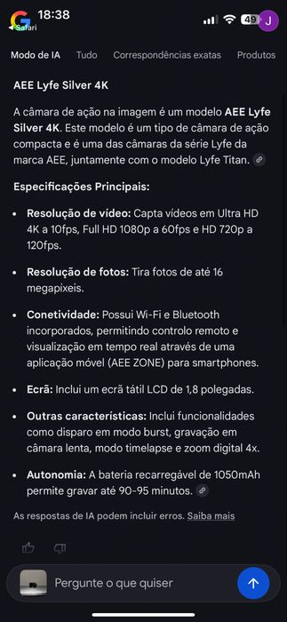 Camara AEE 4k como nova