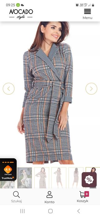 Sukienka marynarkowa w kratę