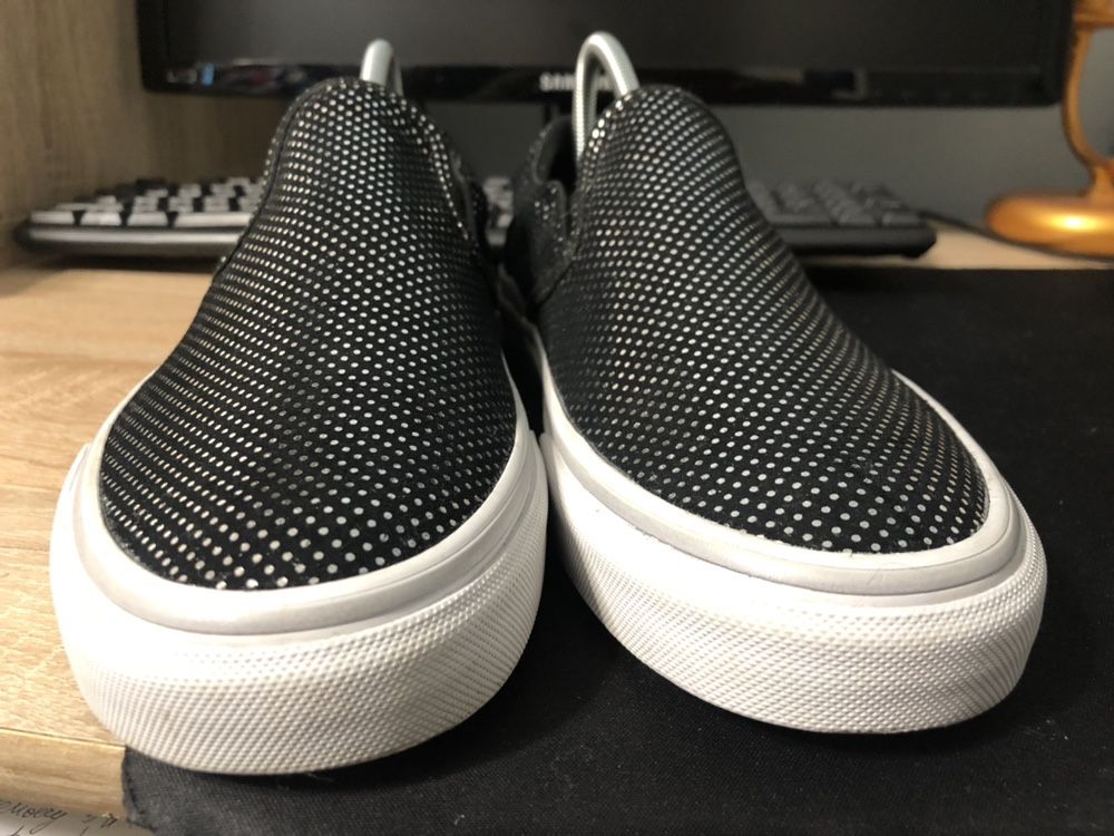 Женские Слипоны Vans кеды 38.5 стразы кожа кожаные Ванс