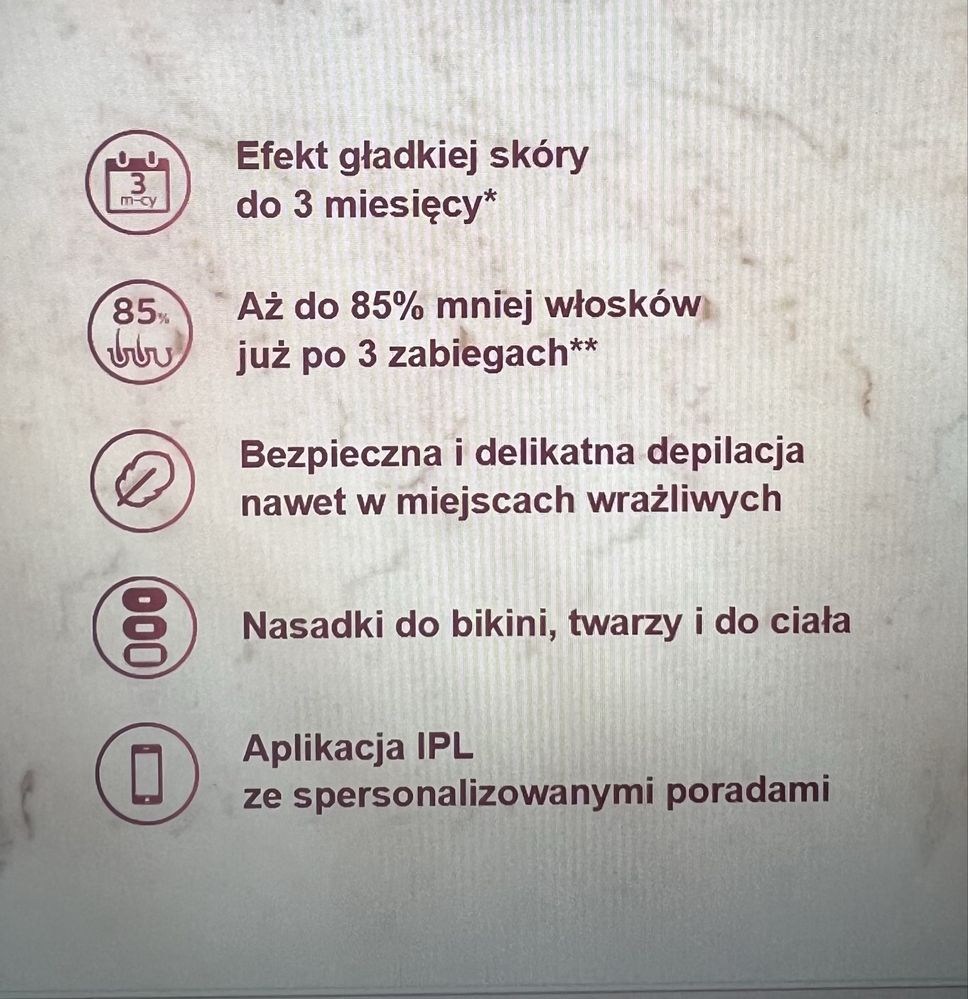 Depilator laserowy PHILIPS