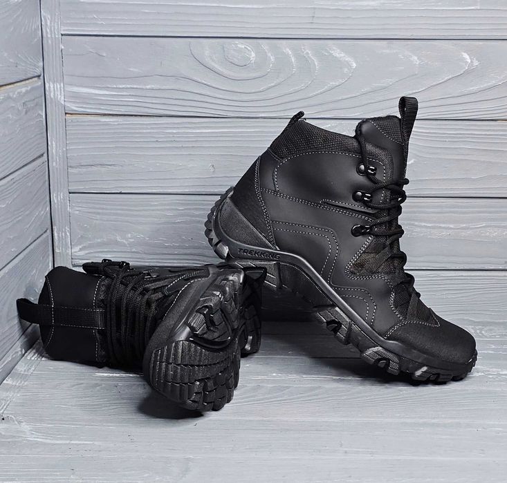 39-47рр!!! Зимние мужские хаки черные зеленые кожаные ботинки! Клапан!