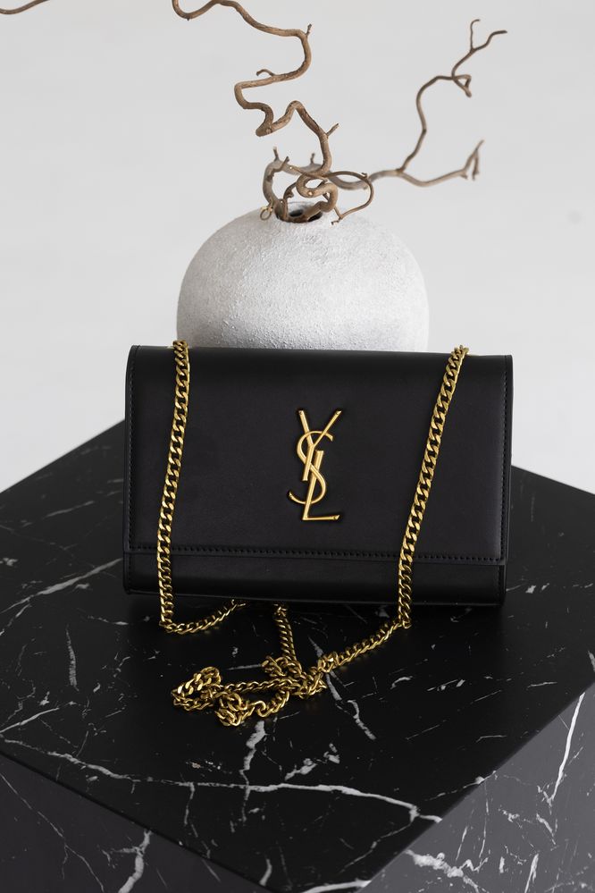 Сумка YSL Yves Saint Laurent шкіра | чорна | золота фурнітура