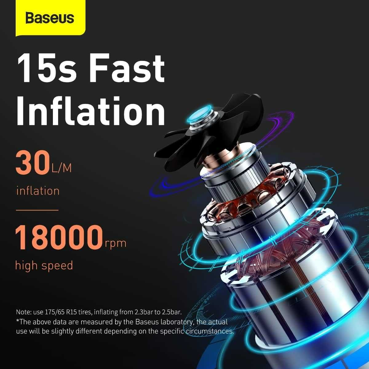 Автомобильный насос компрессор Baseus Super Mini Inflator Pump + кейс