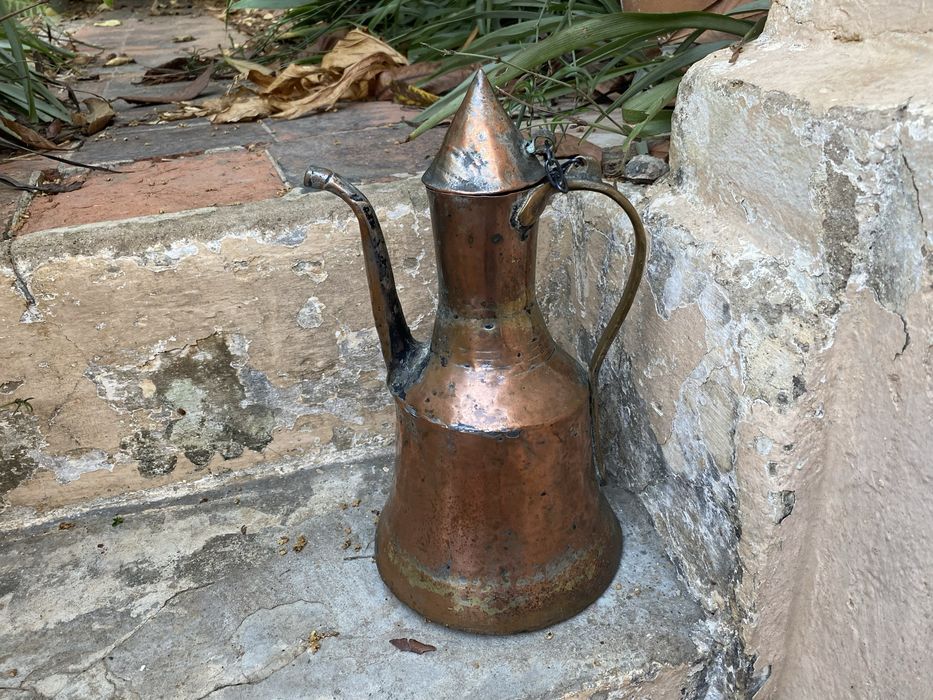 Chaleira grande cobre artesanal polido