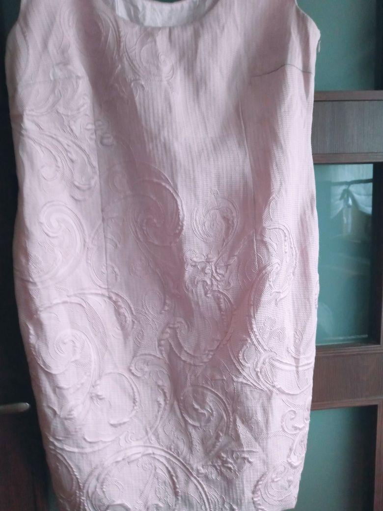 sukienka letnia rozowa 44 prosta