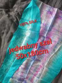 Jedwabny szal 180x50 silk 100%