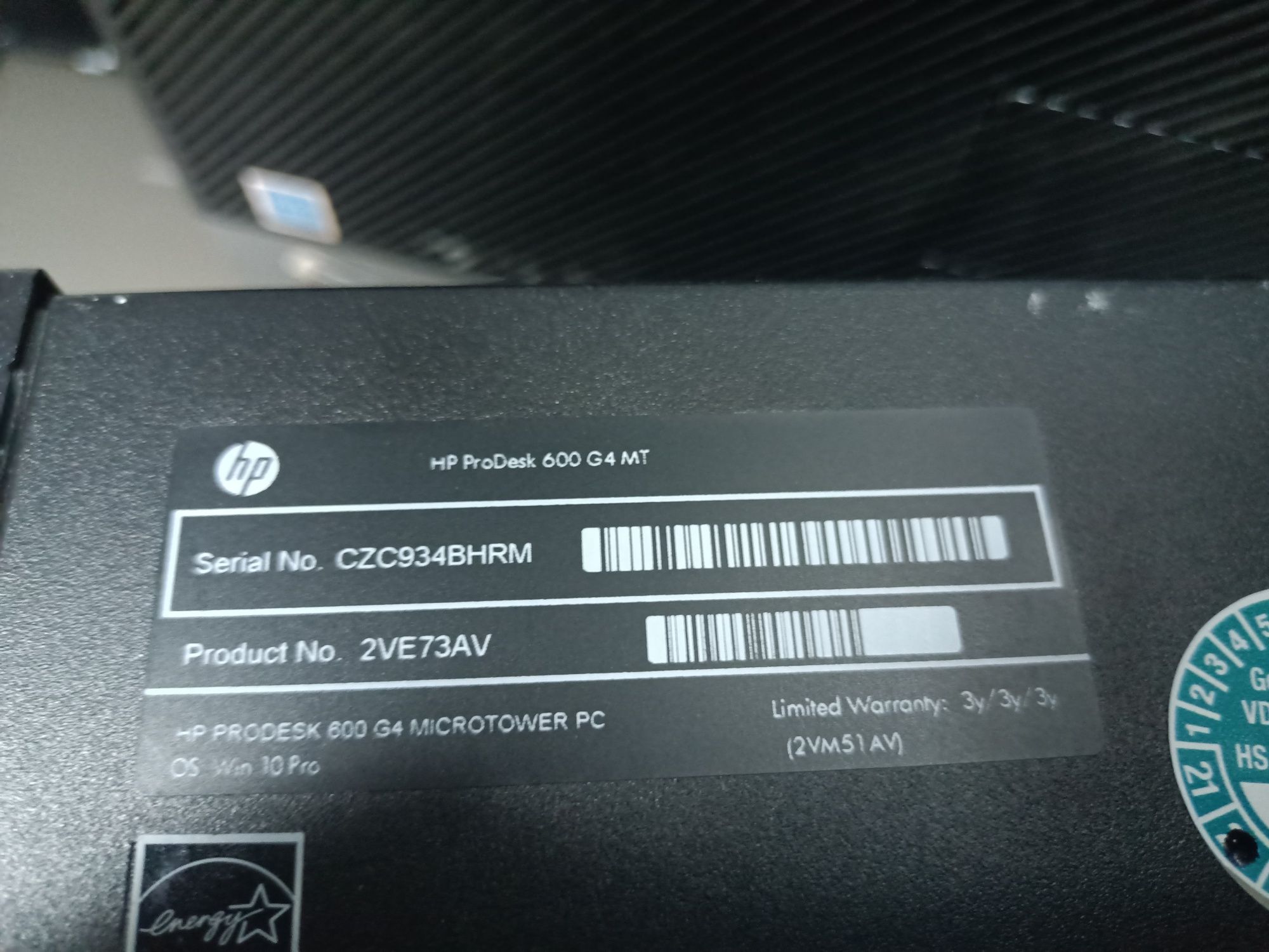 Pentium Gold G5500 8Gen/8GB DDR4/256gb ssd m.2/HP 600 G4 MT