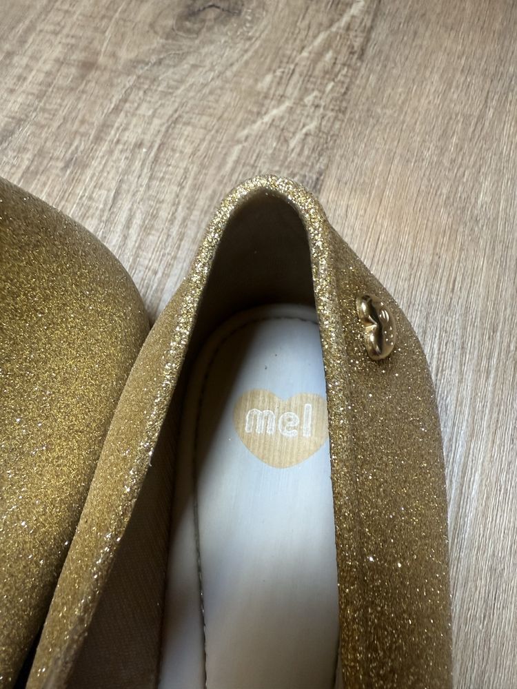 Melissa złote baleriny brokat 40