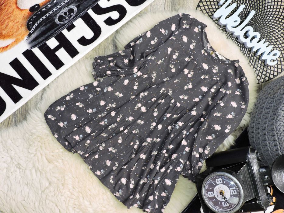 Kappahl - sukienka boho oversize wiskoza , kwiaty r 110