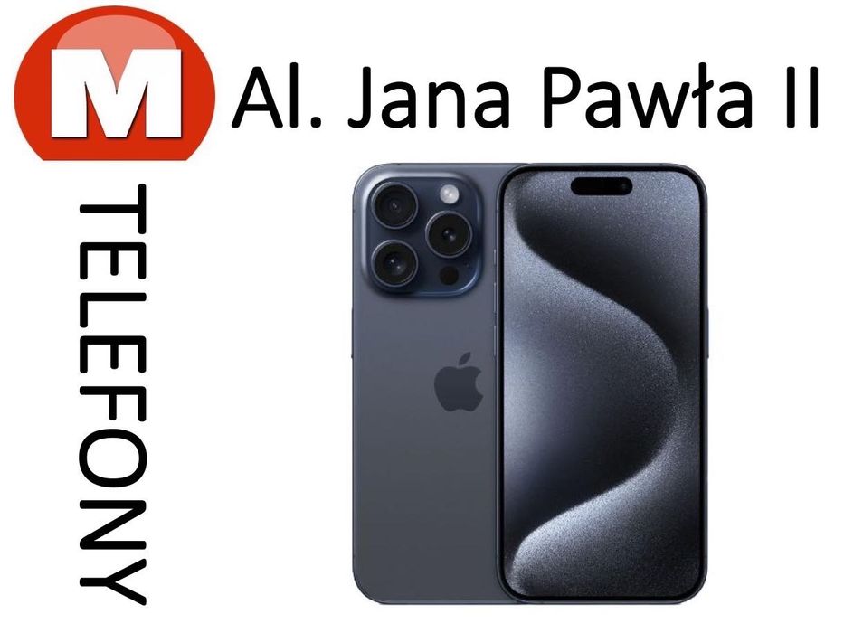 NOWY iPhone 15 Pro 256GB Niebieski Tytan AL JANA PAWŁA