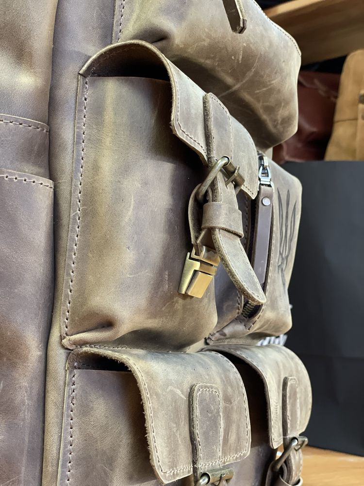 Шкіряний рюкзак чоловічий для подорожей, міський рюкзак для ноутбука