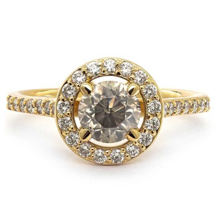 Złoty pierścionek z brylantami 1,31ct / naturalne diamenty