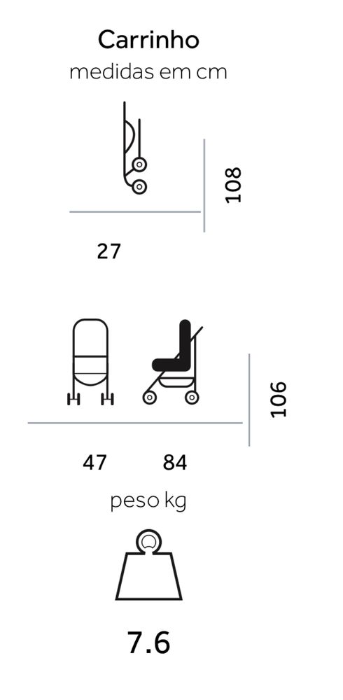 Carrinho Echo Chicco, com capa de chuva incluída, está como novo.