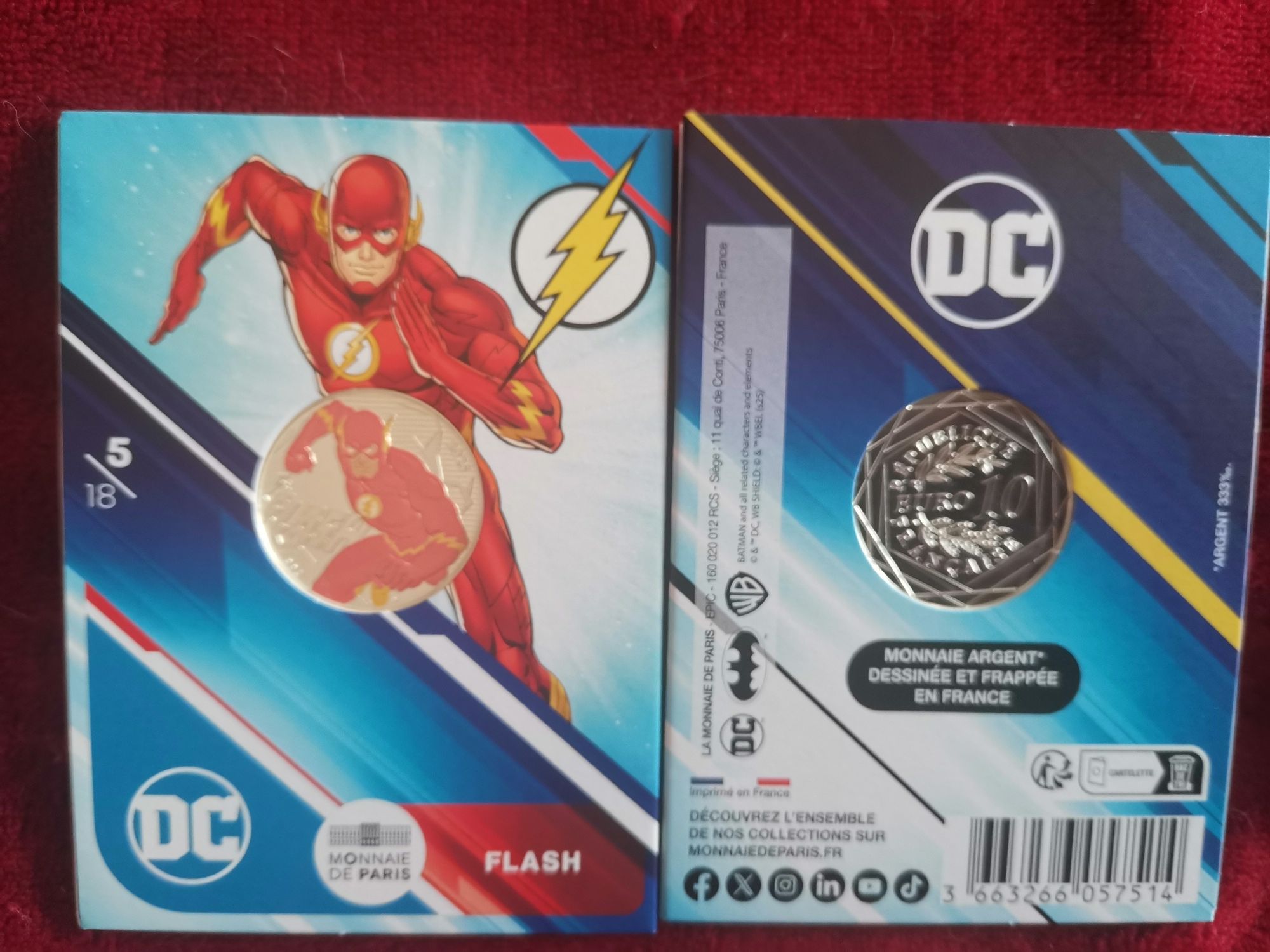 Moedas de 10€ prata - coleção DC Comics