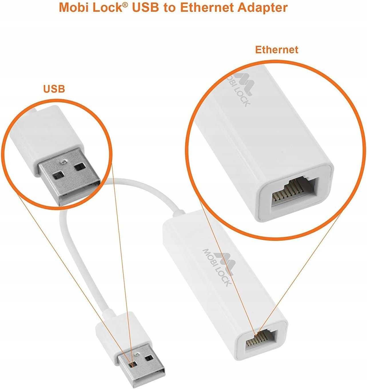 Adapter USB 2.0 do Ethernet Mobi Lock Lan E2/12
