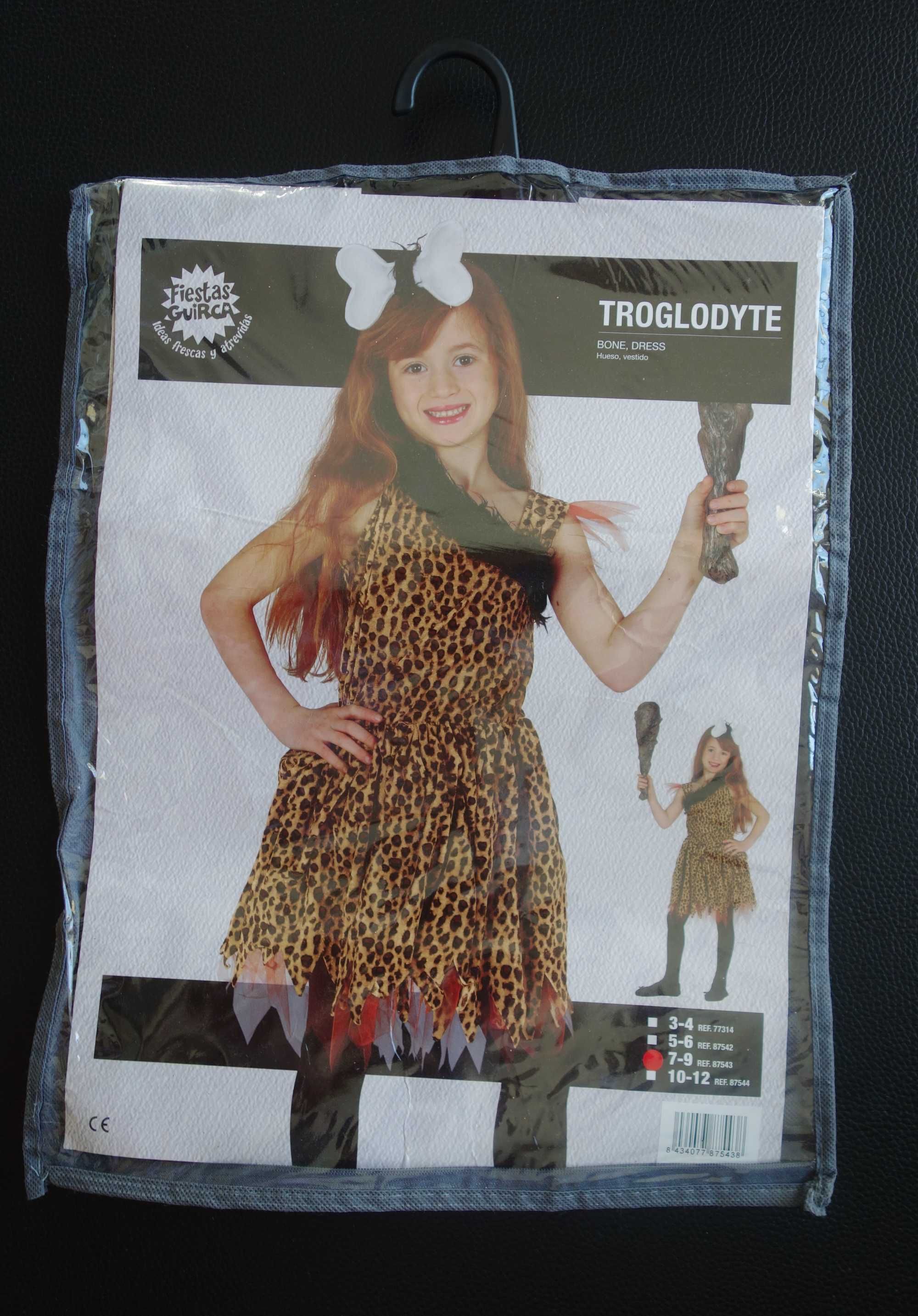 Fato de Troglodita das Cavernas menina 7-9 anos*Envio incluido