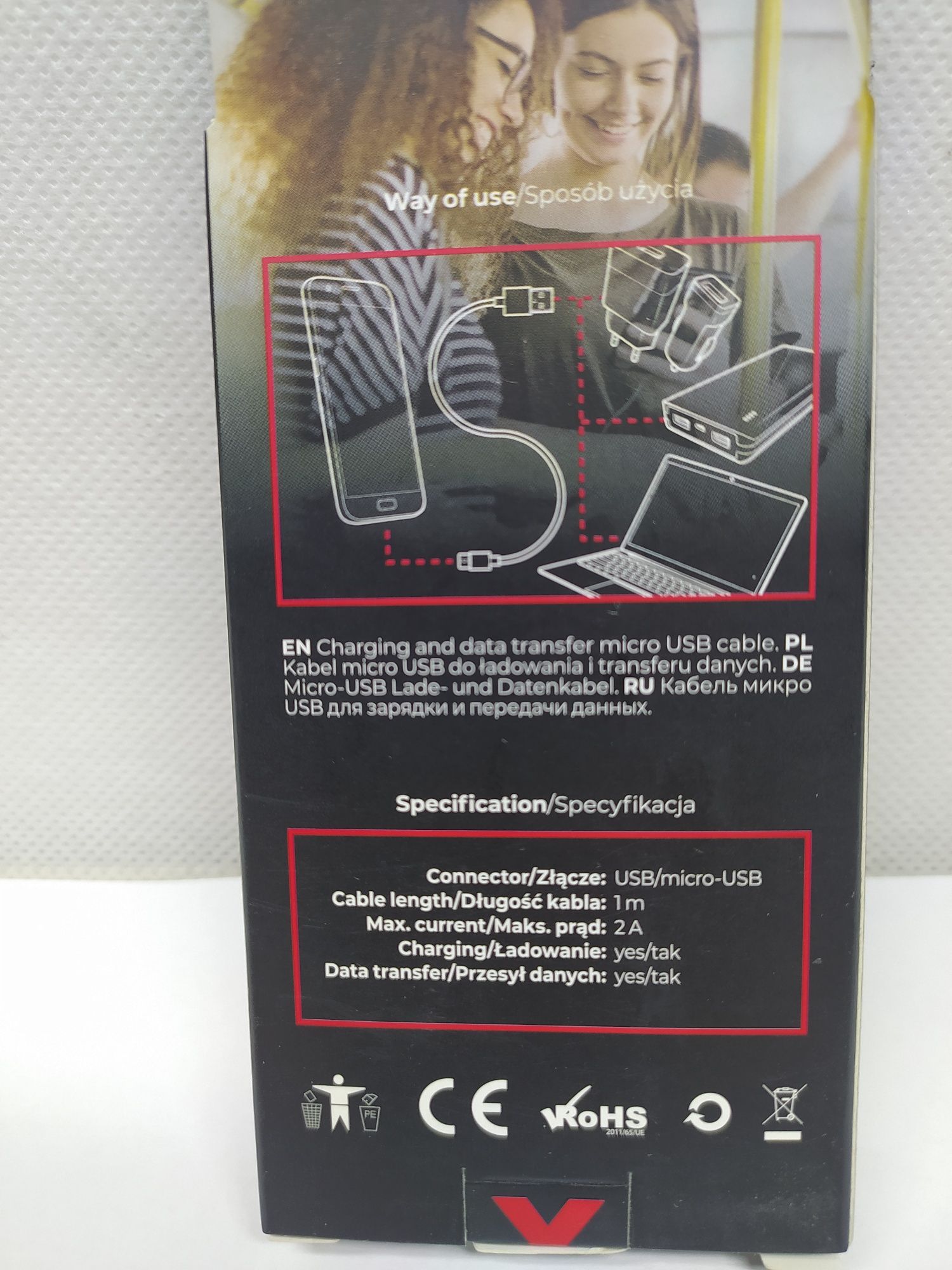 Kabel USB - microUSB typ B MAXLIFE 1 m  Komis Krosno