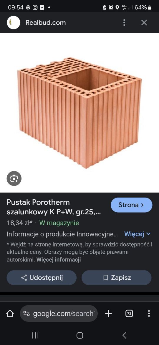 Pustak szalunkowy wienerberger k p+w