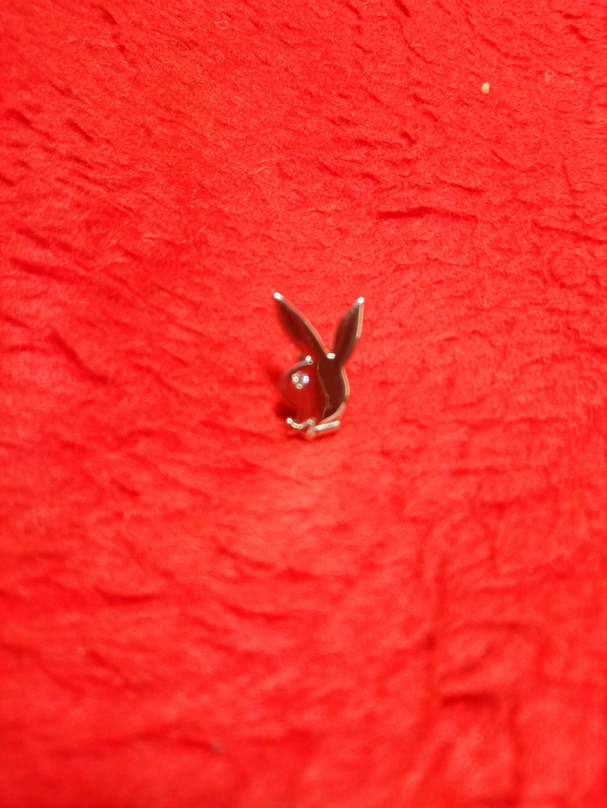 Kolczyk playboy króliczek srebro