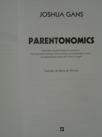 Parentonomics de Joshua Gans - 1ª Edição