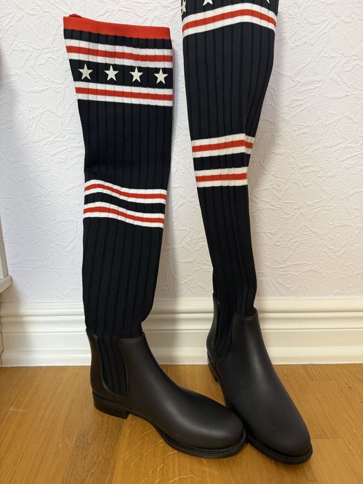 Сапоги с чулком кожаные женские Givenchy