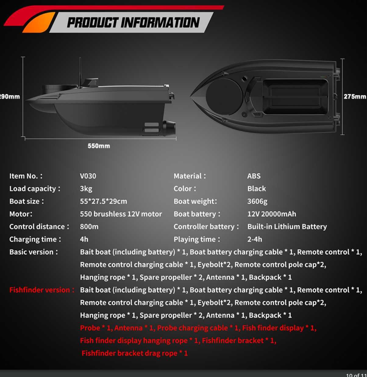 Łódka  Zanętowa  Flytec V030 GPS Auto Powrót  + Echosonda Fish finder!