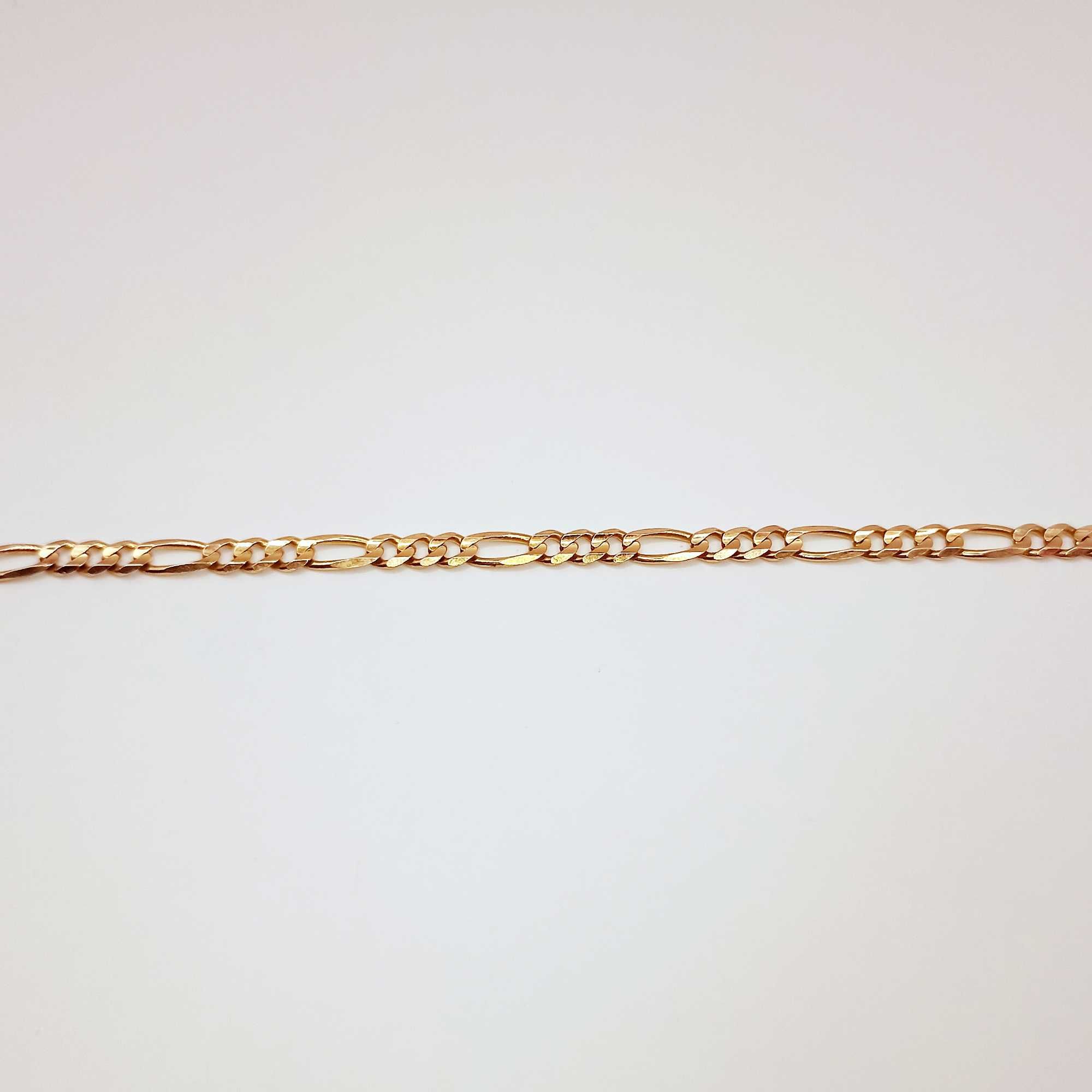 Złota bransoletka - Figaro krótka pr. 585, 5,05g. 15cm.