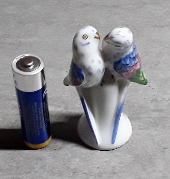 Escultura miniatura de par de periquitos da Vista Alegre - Calypso