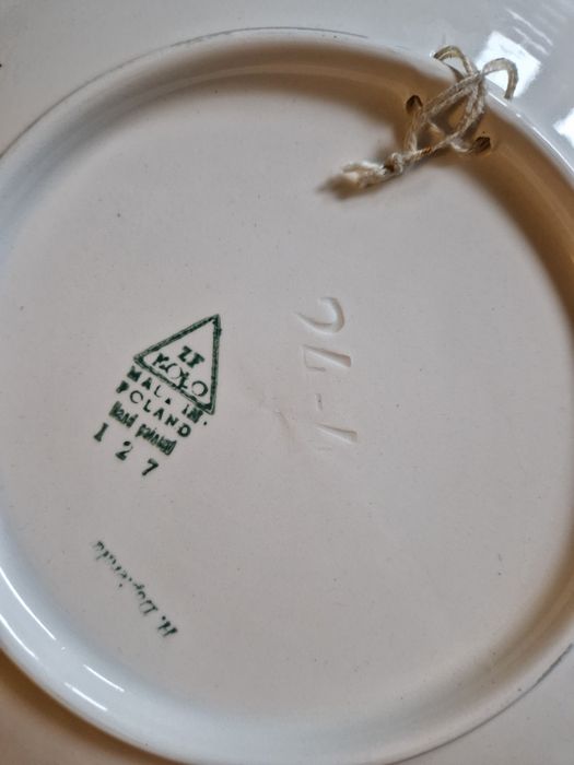 Talerz Fajans malowany Koło Dopierała