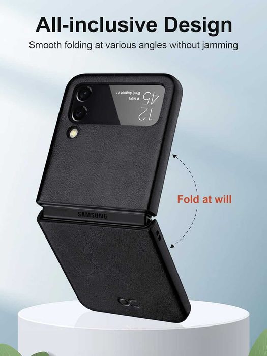 OCASE etui skórzane do Samsung Galaxy Z Flip 4 5G czarne