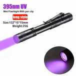 UV mini Flashlight 395 NM, Ultraviolet Torch With Pen Clip