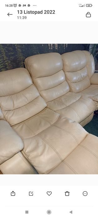 Kanapa skórzana z funkcją Relax.