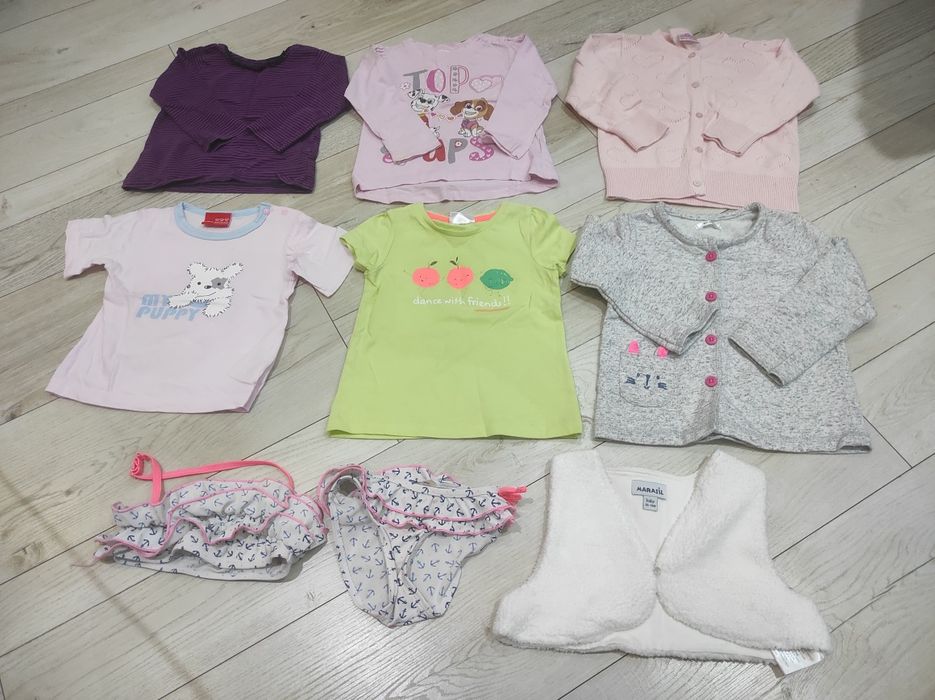 Bluzki sweterki dziewczęce 86 zestaw