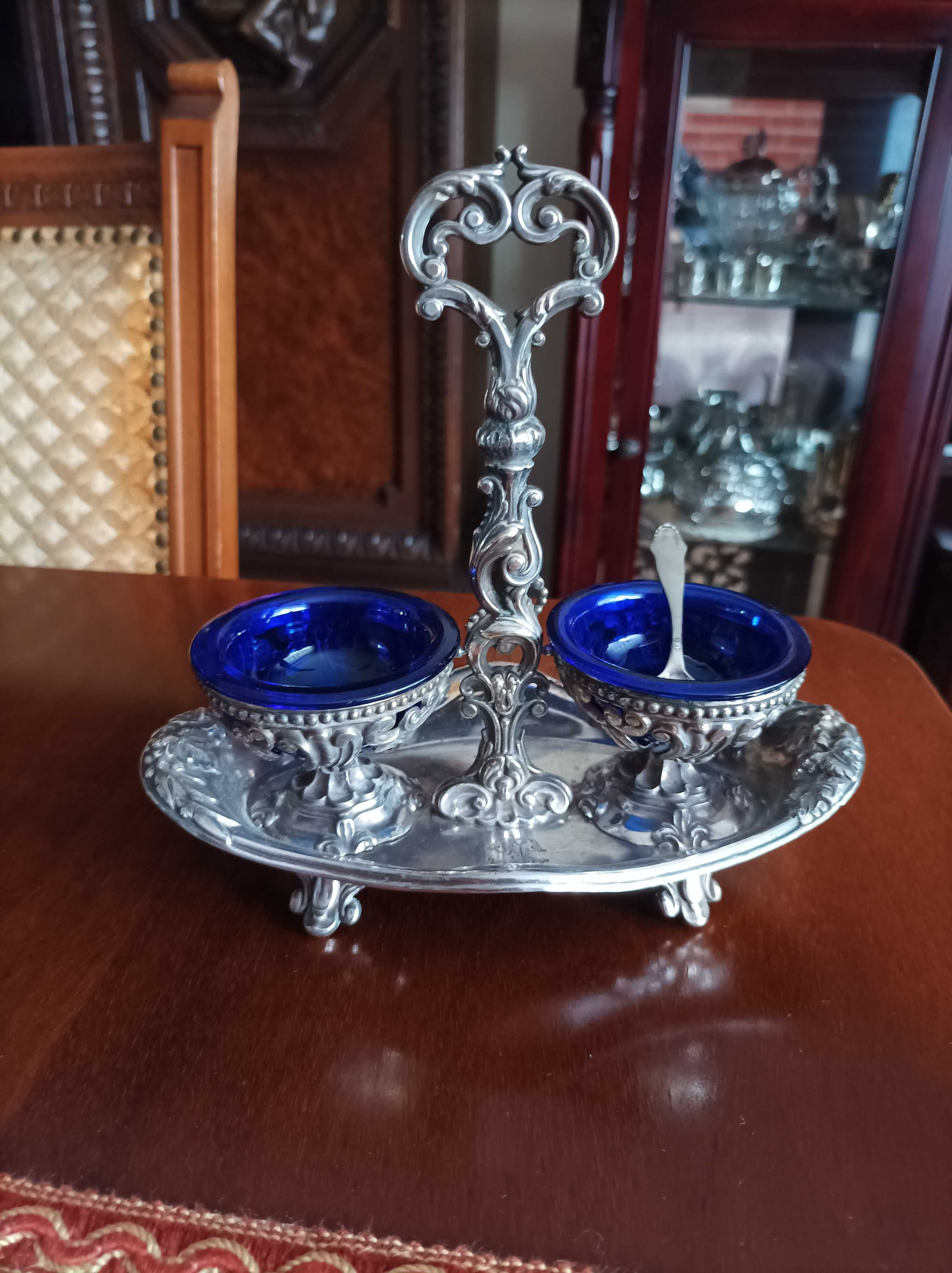 Kabaret srebrny na przyprawy Pr 950 Minerva XIX w Francja