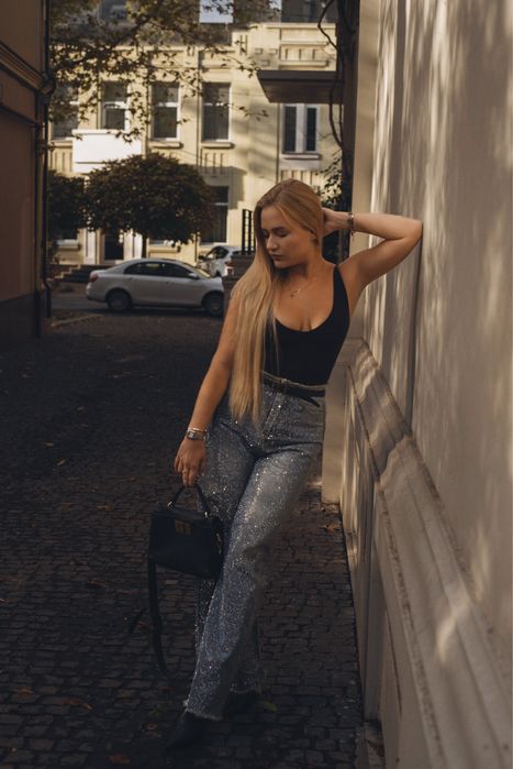 Джинси в стрази з